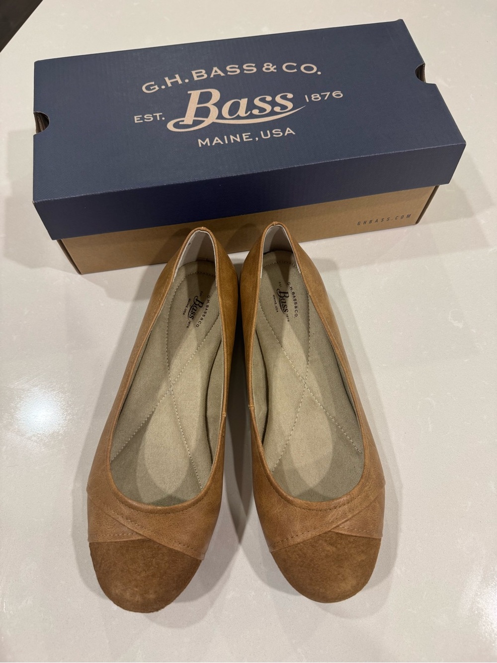 G.H. Bass & Co. Women’s Tan Suede Ballet Flats